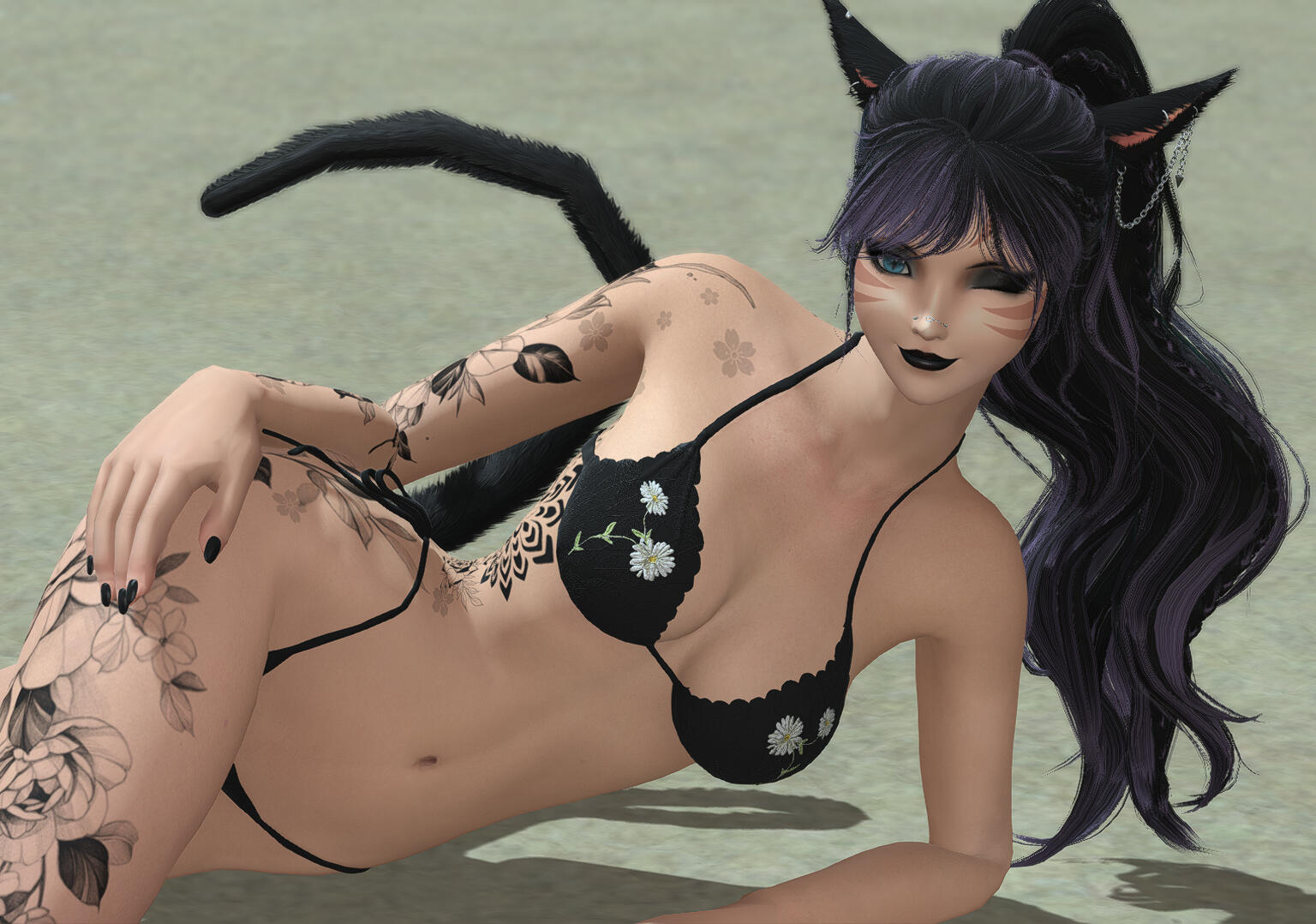 Relaxing on the beach.