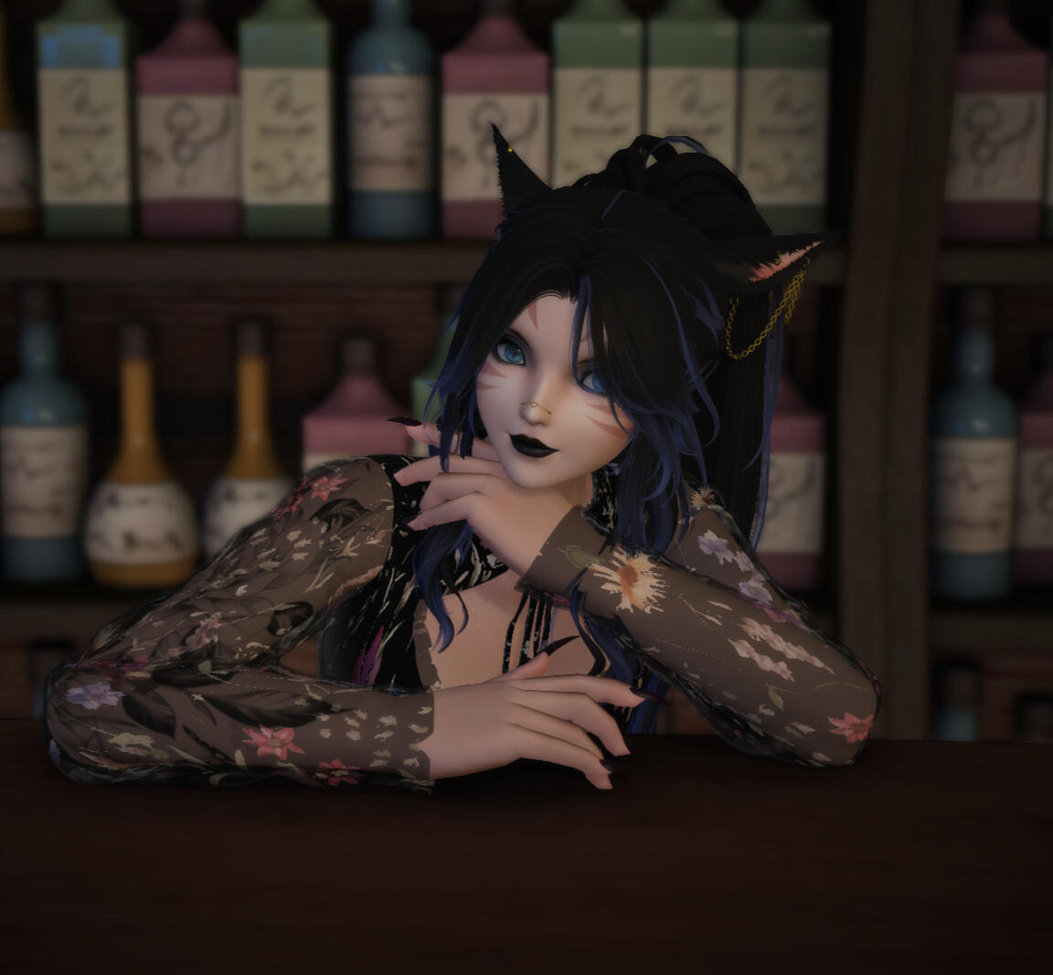 Tending the bar for Mayumi!